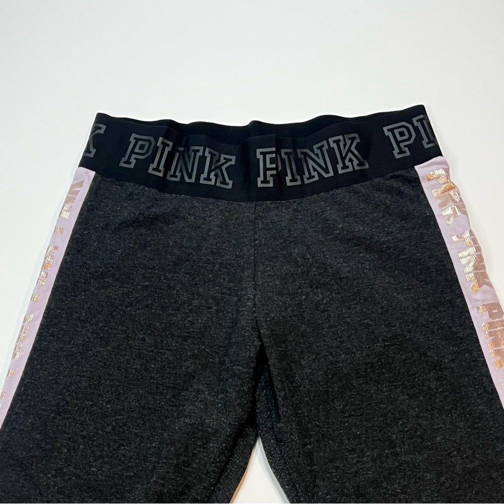 PINK Victoria’s Secret Yoga Capri Leggings Womens Medium Gray Stretch